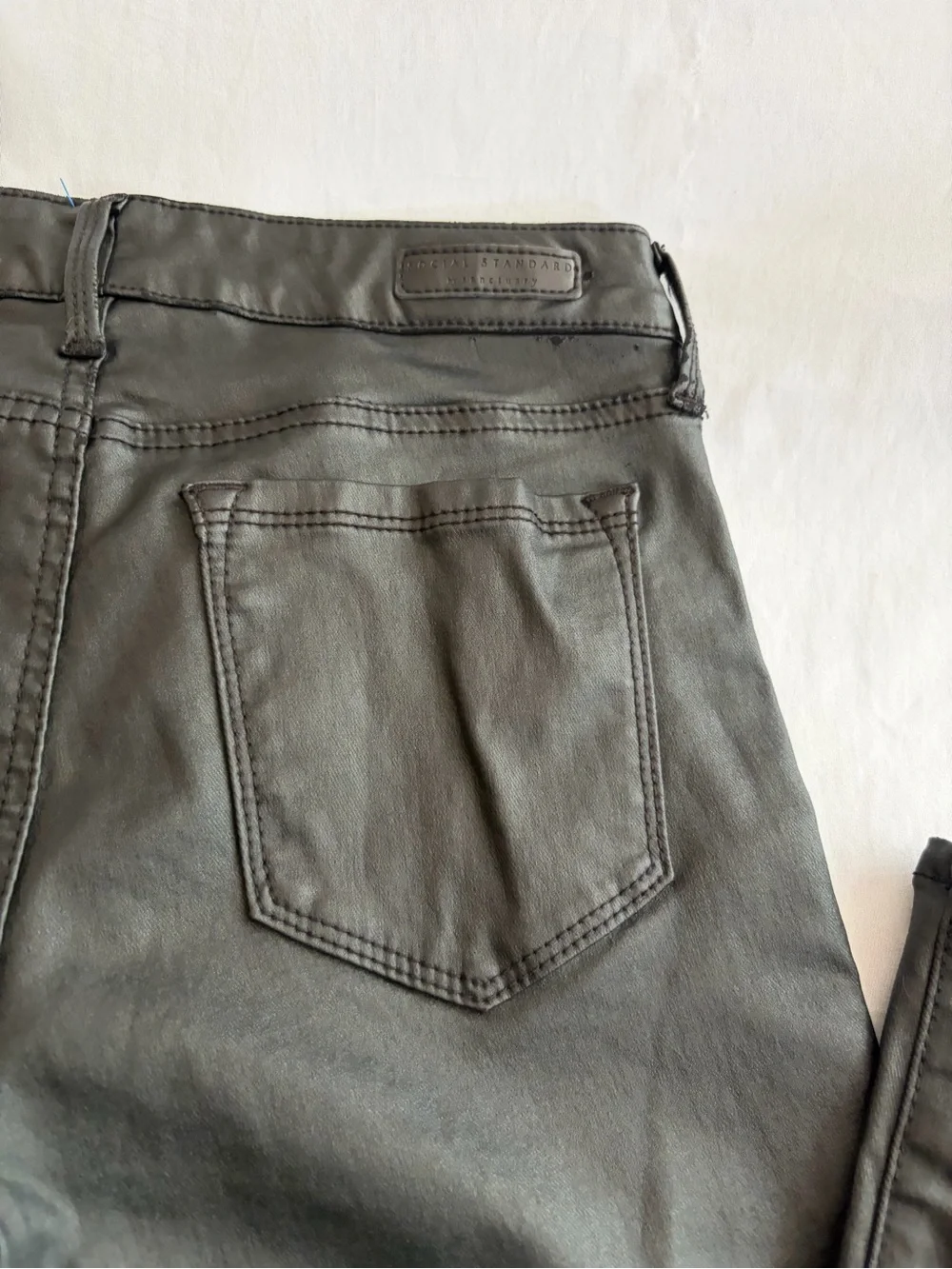 Social Standard by Sanctuary Ankle Skinny Black Faux Leather Pants Size 6